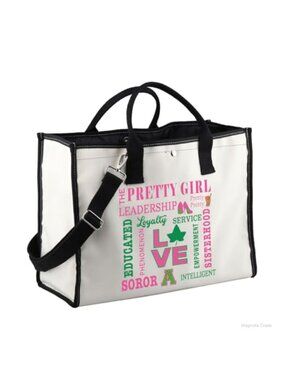 Canvas Tote Bag Double-Sided Print Adjustable Strap Reusable Water Resistant